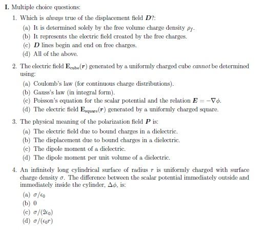 Solved Multiple choice questions: Which is always true of | Chegg.com