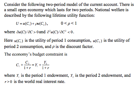 Consider the following two-period model of the | Chegg.com