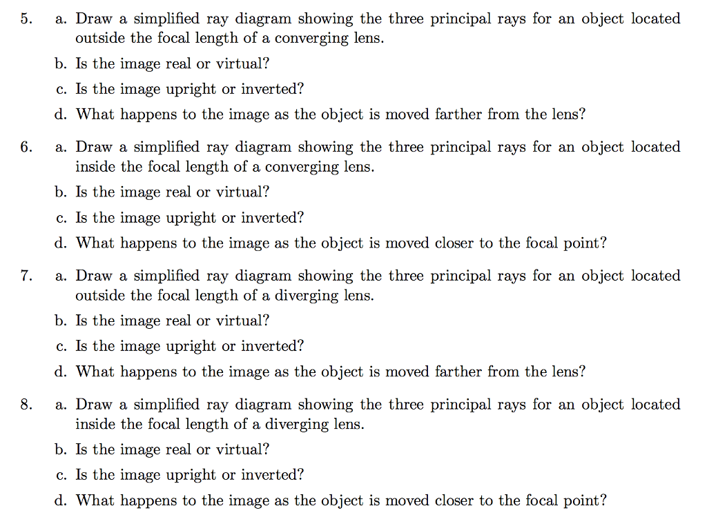 Solved Draw a simplified ray diagram showing the three | Chegg.com