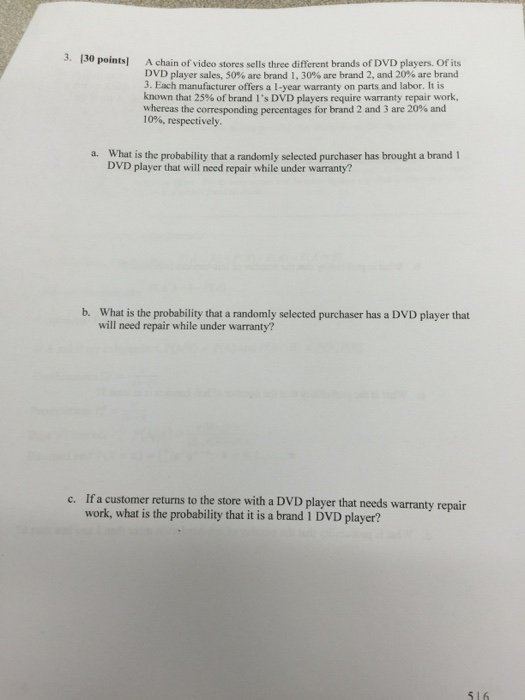 Solved a chain of video Mores sells three different brands