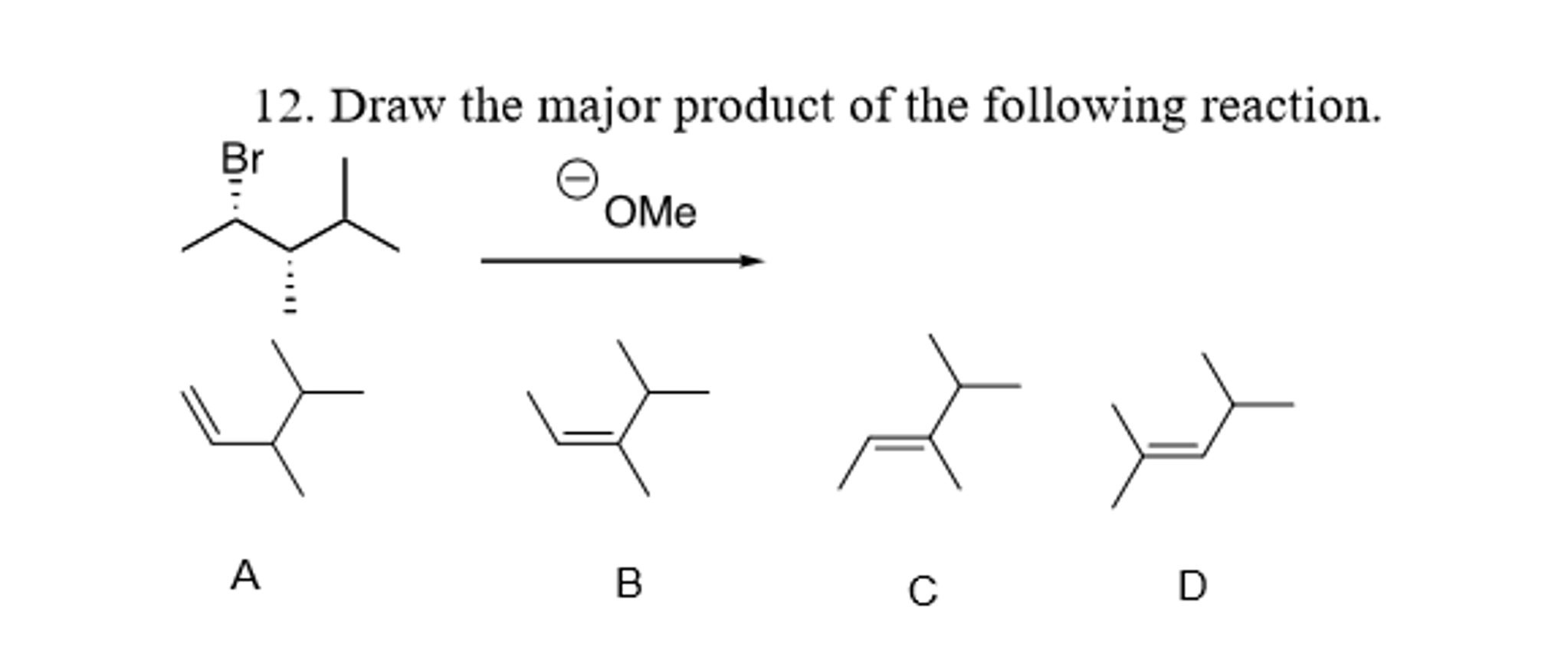 Draw the major product of the following reaction.