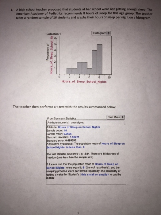 Solved 1. A High School Teacher Proposed That Students At | Chegg.com