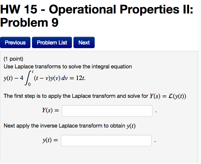Solved Use Laplace Transforms To Solve The Integral Equation Chegg