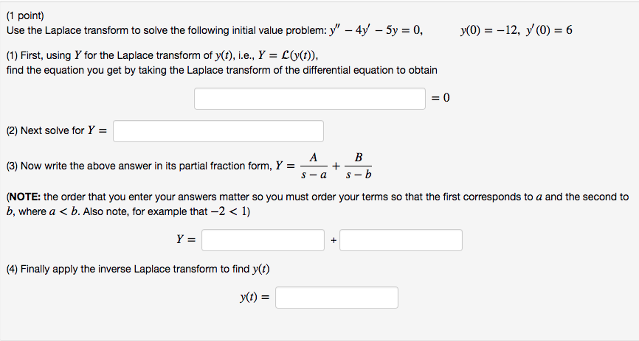 solved-use-the-laplace-transform-to-solve-the-following-chegg