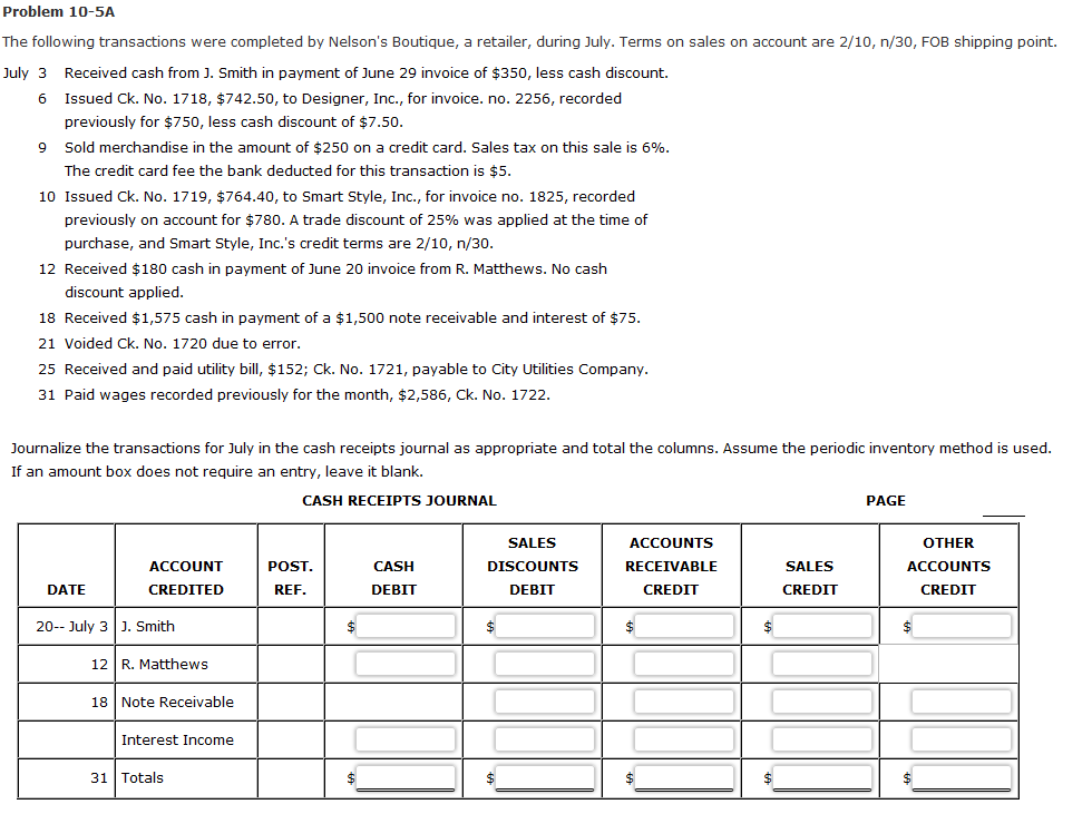 Solved Problem 10-5A The following transactions were | Chegg.com