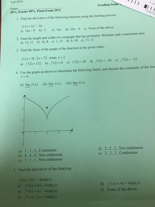 Solved Find the derivative of the following function using | Chegg.com