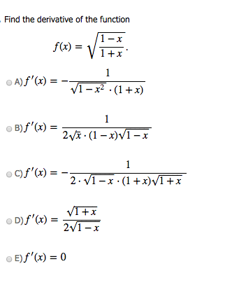 Solved Find the derivative of the function f(x)=root | Chegg.com