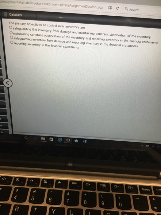 Solved The Primary Objectives Of Control Over Inventory Are | Chegg.com