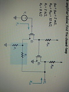 Solved given voltage-series feedback amplifier in photo | Chegg.com