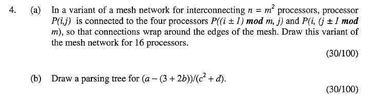 Solved In a variant of a mesh network for interconnecting n | Chegg.com