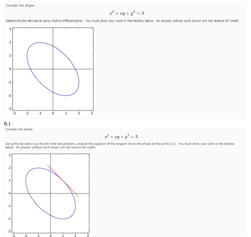 Solved Consider the ellipse Determine the derivative using | Chegg.com