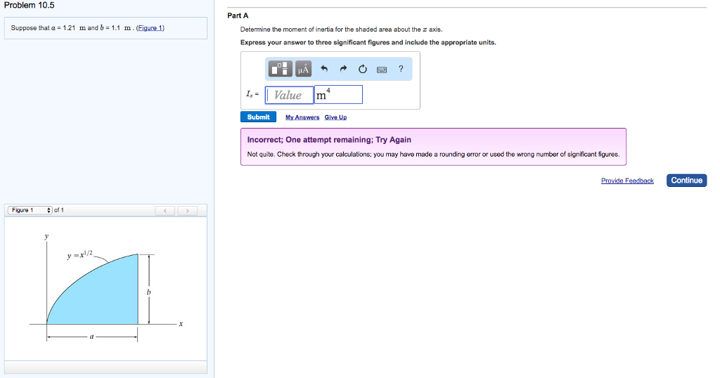 Solved Problem 10.5 Part A Suppose that α = 1.21 m and b-1.1 | Chegg.com