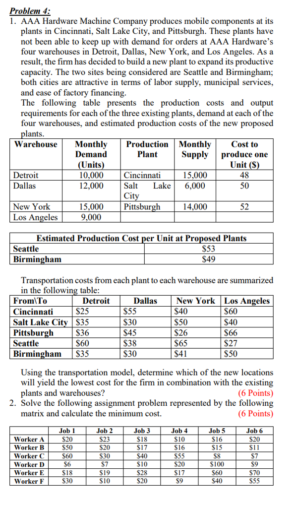 Solved AAA Hardware Machine Company produces mobile