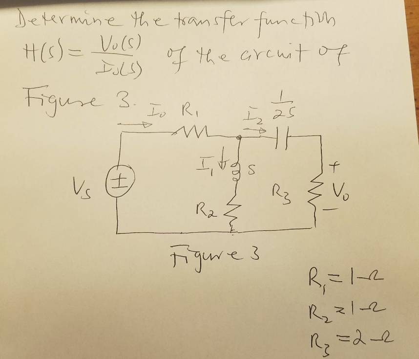 Solved Determine the transfer function H(s)= Vo(s)/Io(s) of | Chegg.com