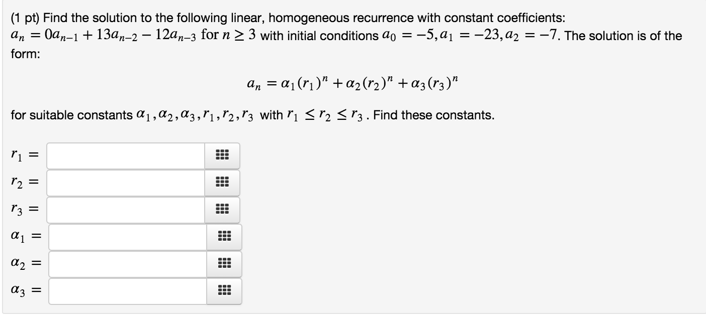 Solved (1 pt) We will find the solution to the following | Chegg.com