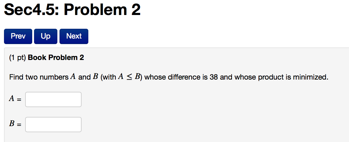 Find Two Numbers A And B (with A