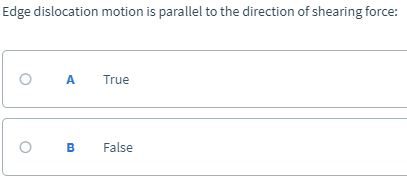 Solved Edge dislocation motion is parallel to the direction | Chegg.com