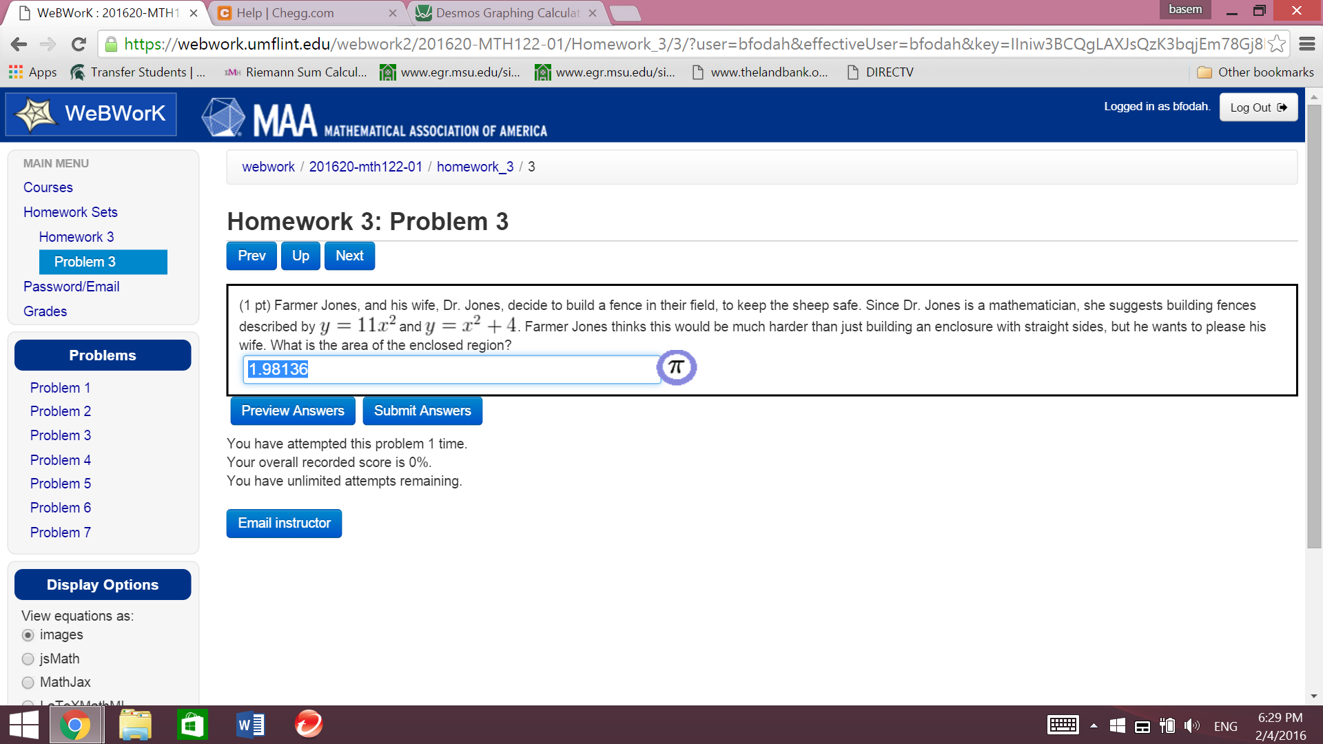 Solved Basem D WeBWork 201620 MTH Apps Help Chegg