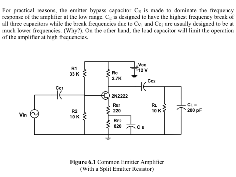 Solved For practical reasons, the emitter bypass capacitor