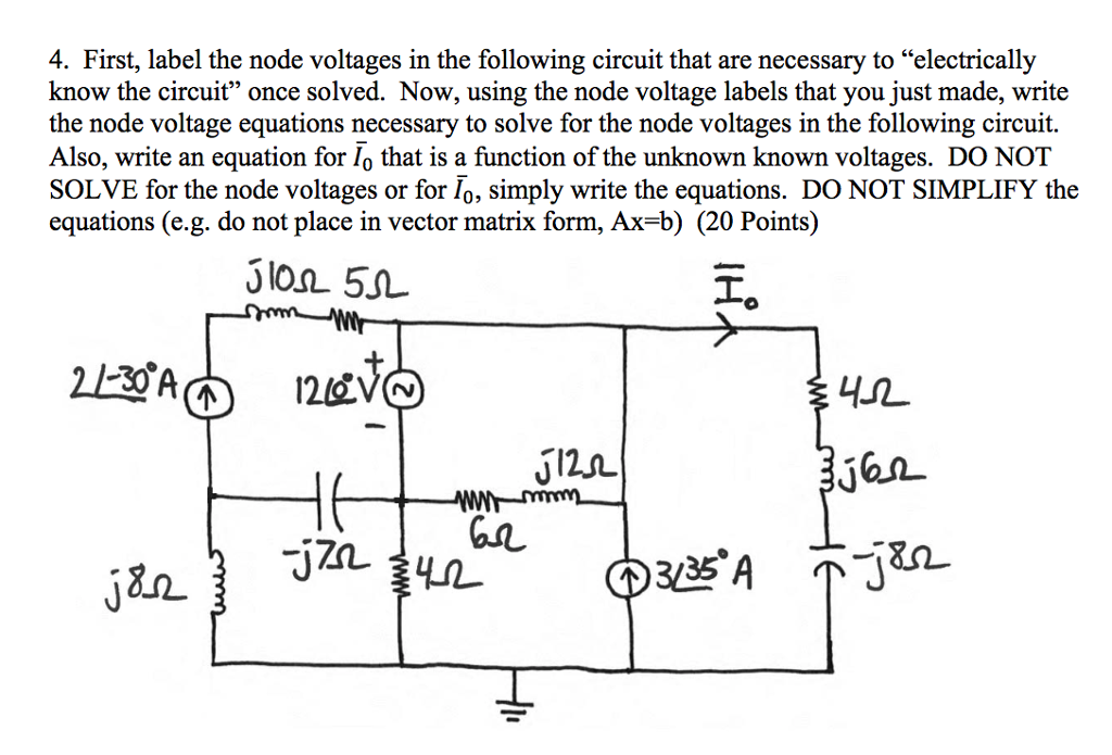 Solved First, label the node voltages in the following
