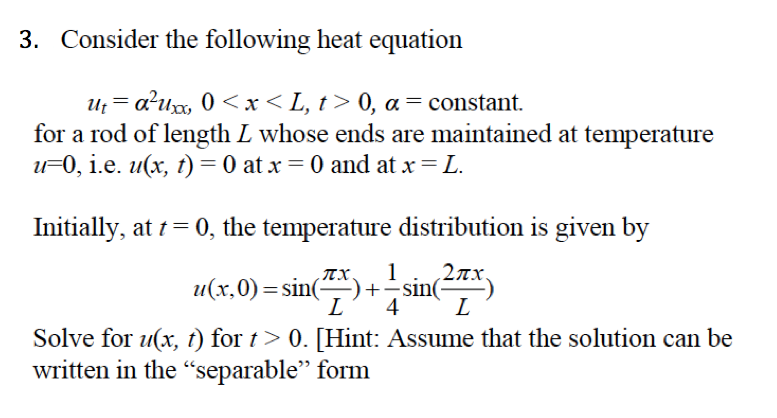 Considerr the following heat equation ut = | Chegg.com