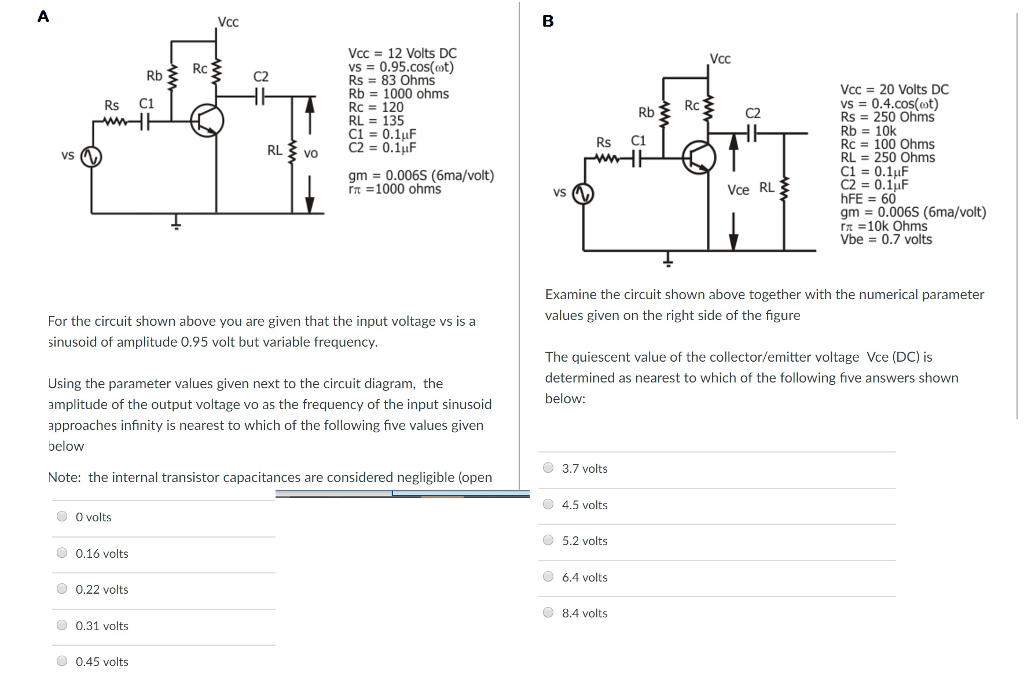 Solved For the circuit shown above you are given that the | Chegg.com
