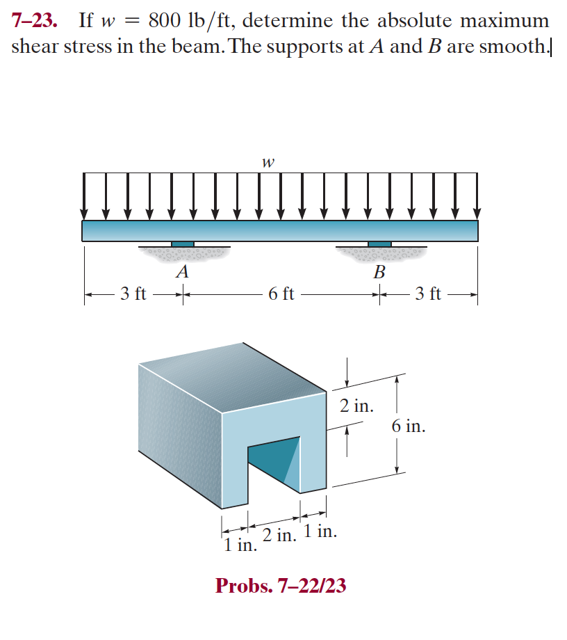 solved-7-23-if-w-800-lb-ft-determine-the-absolute-maximum-chegg