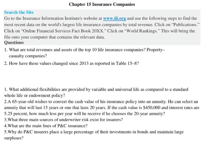 What Are Total Revenues And Assets Of The Top 10 Life Chegg