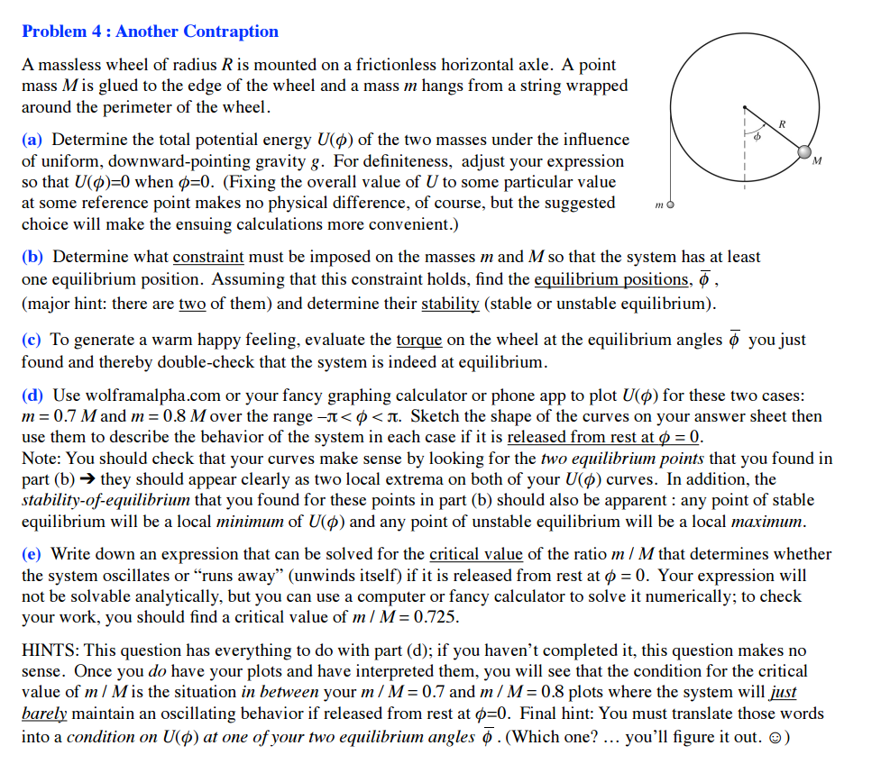 Solved A massless wheel of radius R is mounted on a | Chegg.com