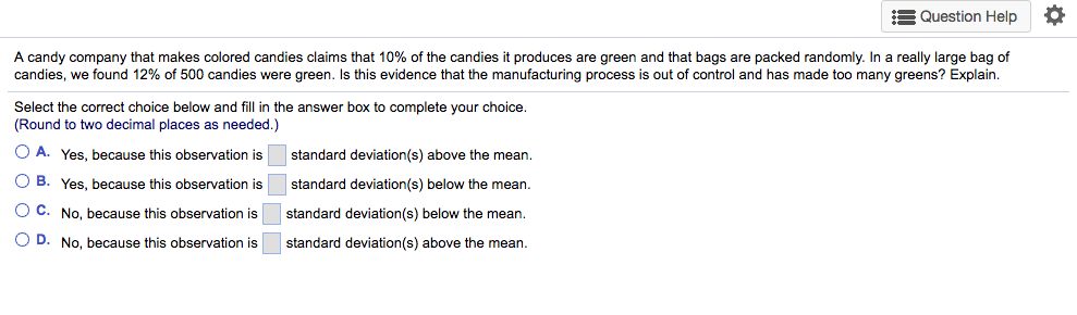 Solved A candy company that makes colored candies claims | Chegg.com