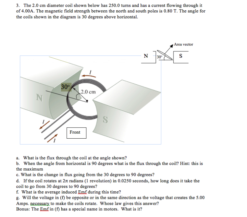 Solved The 2.0 cm diameter coil shown below has 250.0 turns