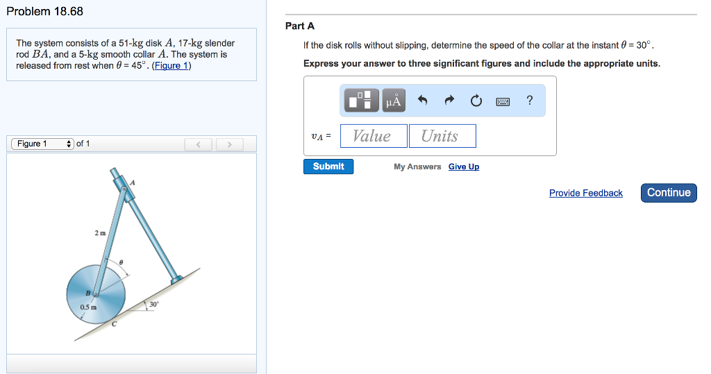 Solved The system consists of a 51-kg disk A, 17-kg slender | Chegg.com