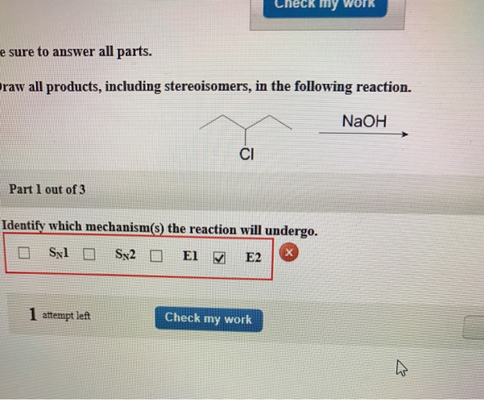 draw all products including stereoisomers in the following reaction