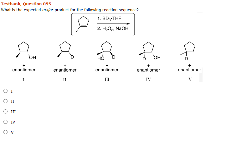 Solved What Is The Expected Major Product For The Following