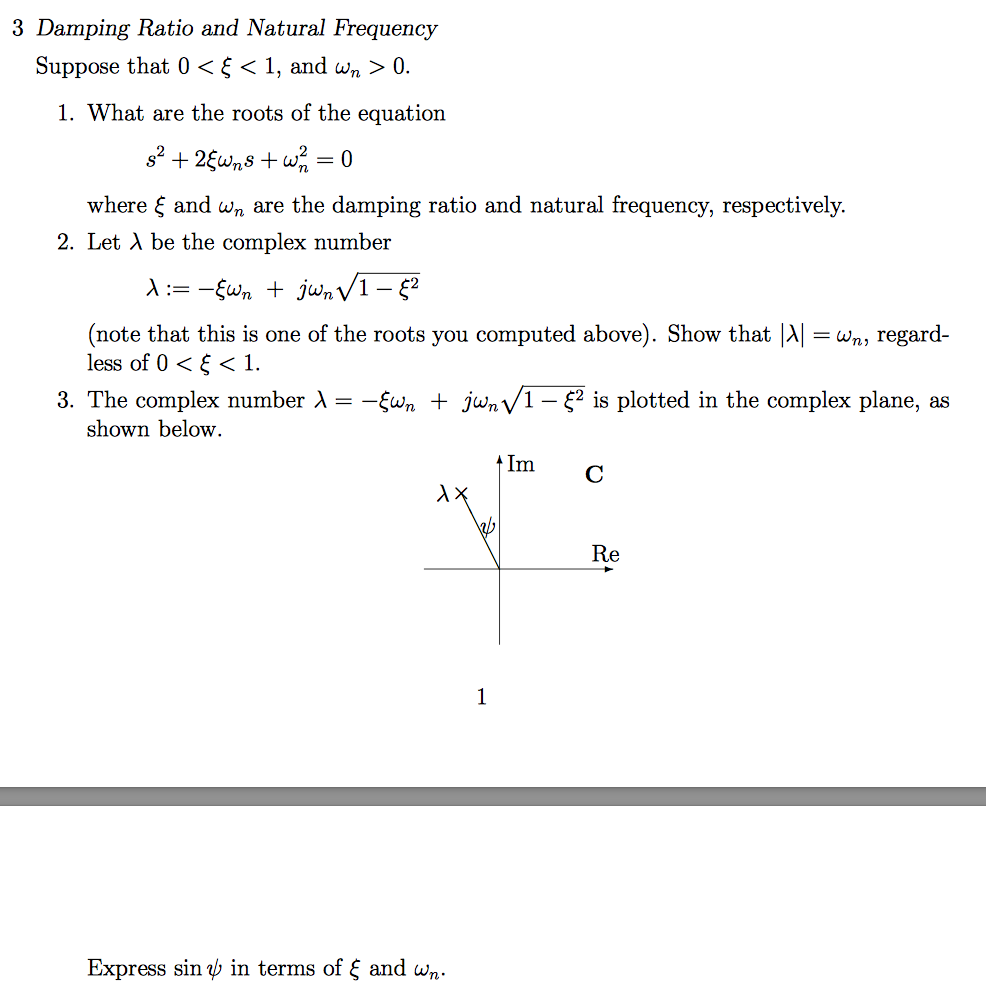 Solved 3 Damping Ratio And Natural Frequency Suppose That 0 | Chegg.com