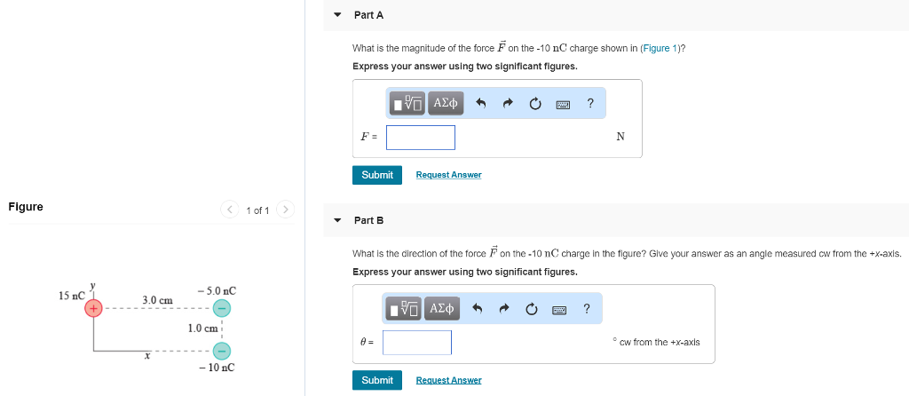 Solved Part A What is the magnitude of the force F on the | Chegg.com