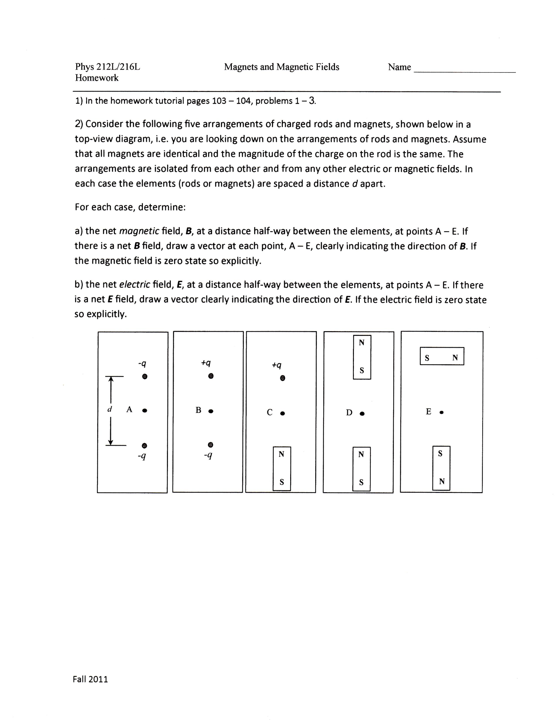 Consider the following five arrangements of charged | Chegg.com