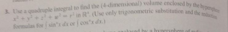 Solved Use a quadruple integral to find the 4 dimensional | Chegg.com