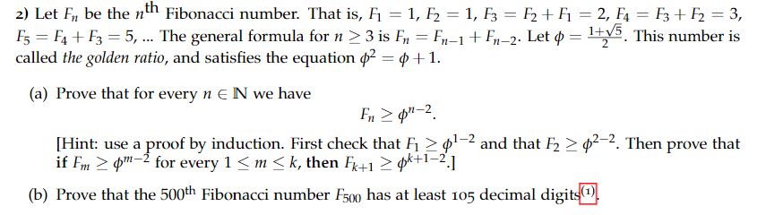 2) Let Fn be the nth Fibonacci number. That is, P-1, | Chegg.com