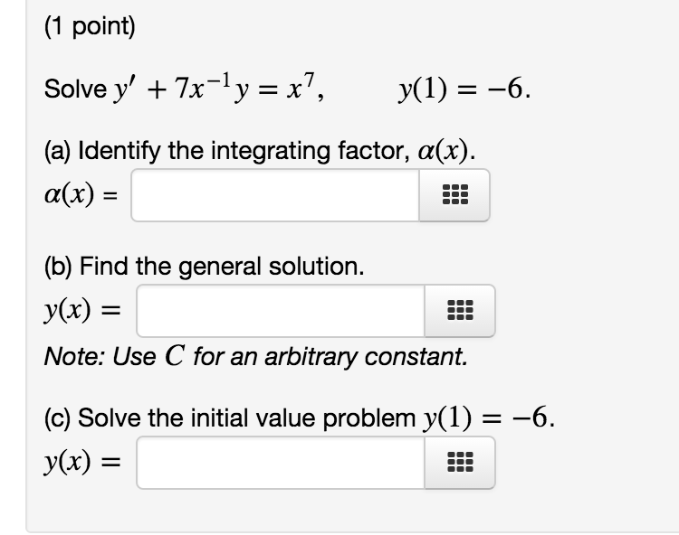 Solved Solve Y 7x 1 Y X 7 Y 1 6 Identify The Chegg