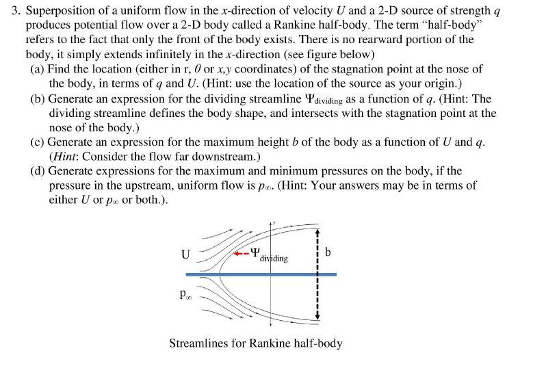 Solved 3. Superposition of a uniform flow in the x-direction | Chegg.com
