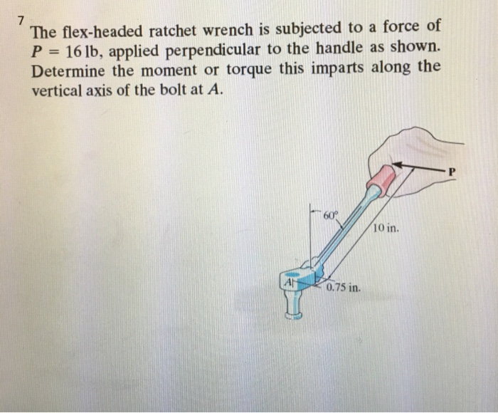 Solved The flexheaded ratchet wrench is subjected to a