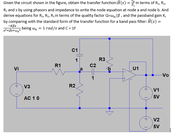 Solved Given the circuit shown in the figure, obtain the | Chegg.com