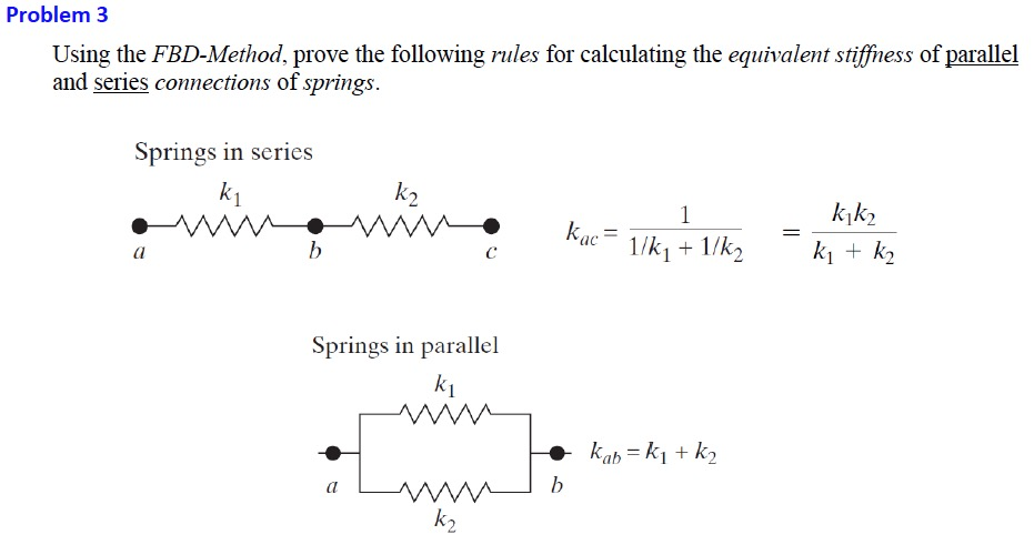 equations for spring stiffness in series and parallel
