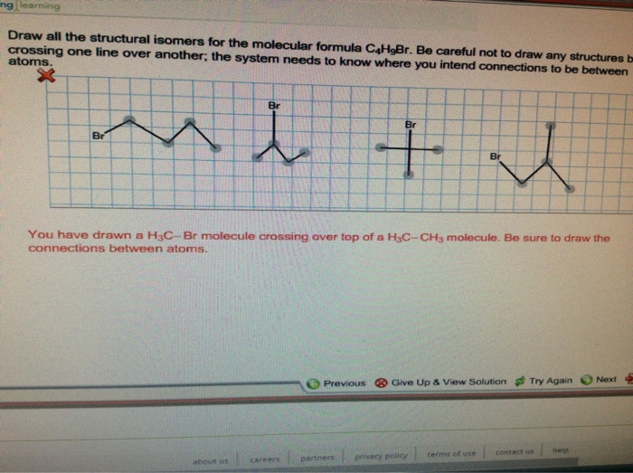 draw all constitutional isomers with the molecular formula c4h9br