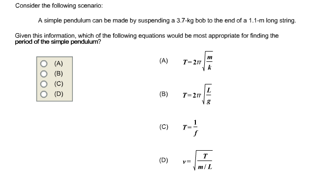 Solved Consider The Following Scenarido A Simple Pendulum | Chegg.com