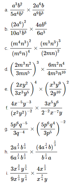 Solved Complex indices a^3 b^2/5a^4 b^7 times 2a^6 b/a^9 | Chegg.com