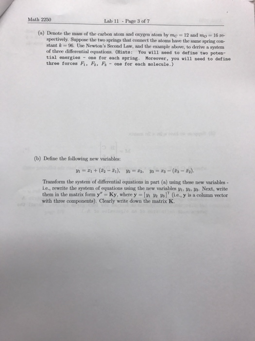 Solved Lab 11 Page 2 Of 7 Math 2250 1. Carbon Dioxide) In 