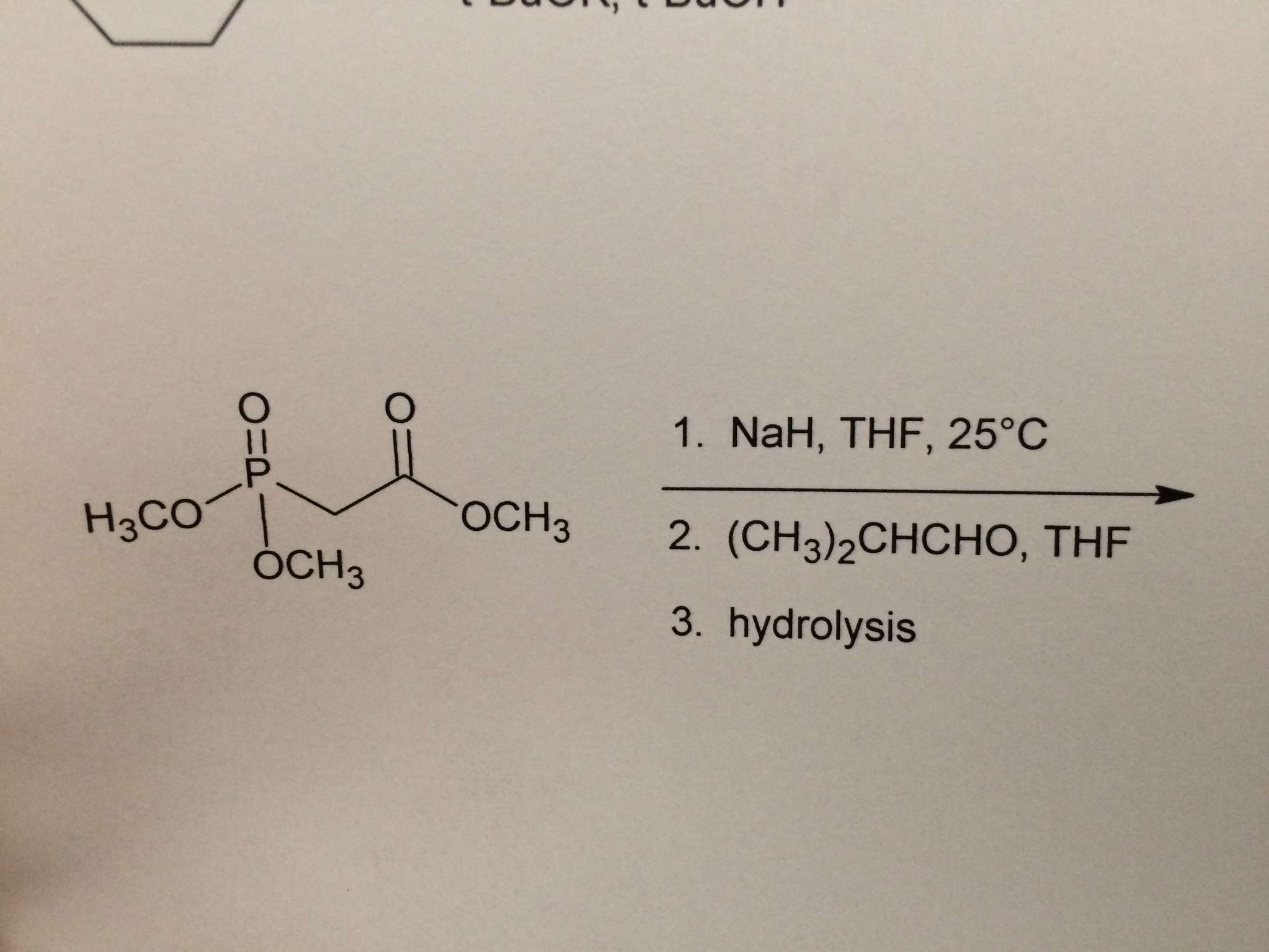 Solved H CO OCH 1. NaH, THF, 25°C OCH 2. (CH3)2CHCHO, THF 3. | Chegg.com
