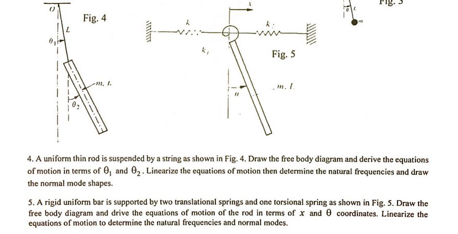 Solved 4/5. This Is A Mechanical Vibration Problem So Please | Chegg.com